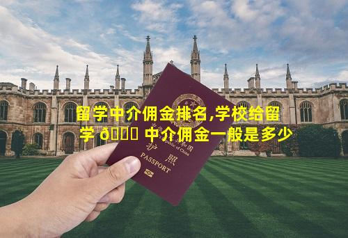 留学中介佣金排名,学校给留学 🐅 中介佣金一般是多少